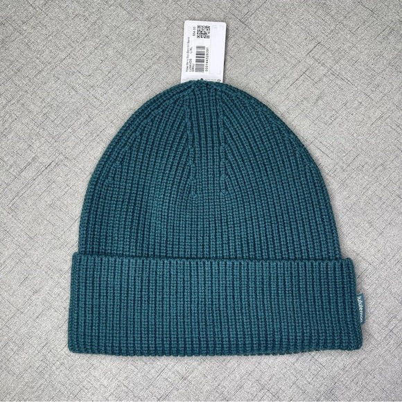Lululemon Ribbed Merino Wool Knit Beanie Winter Hat Green Jasper Nwt - Picture 6 of 8